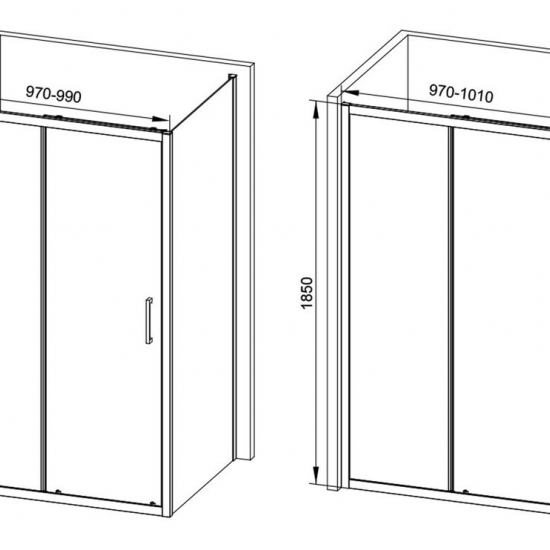 Classix 1000mm Sliding Door - Matt Black Classix 1000mm Sliding Door - Matt Black