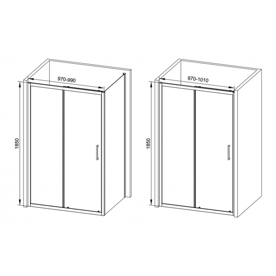 Classix 1000mm Sliding Door - Matt Black Classix 1000mm Sliding Door - Matt Black