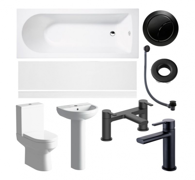 Bathroom Suites DIGSP114 Laurus Full Suite & Bath w/Black Finishes