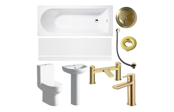 Full Suite & Bath with Brushed Brass Finishes