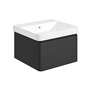 Cosmos 500mm Basin Unit & Rimless Close Coupled WC Pack - Matt Black