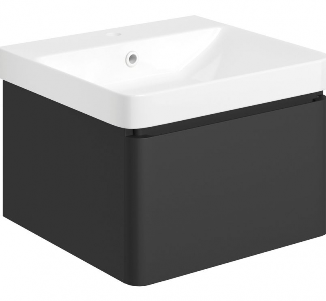 Furniture Pack DIFTP5678 Cosmos 500mm Basin Unit & Rimless Close Coupled WC Pack - Matt Black