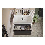 Cosmos 500mm Basin Unit & Rimless Close Coupled WC Pack - Matt Black
