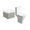 Cosmos 500mm Basin Unit & Rimless Close Coupled WC Pack - Matt Latte