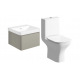 Cosmos 500mm Basin Unit & Rimless Close Coupled WC Pack - Matt Latte