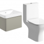 Cosmos 500mm Basin Unit & Rimless Close Coupled WC Pack - Matt Latte