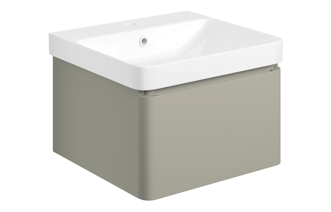 Cosmos 500mm Basin Unit & Rimless Close Coupled WC Pack - Matt Latte