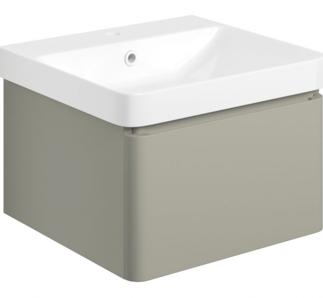 Cosmos 500mm Basin Unit & Rimless Close Coupled WC Pack - Matt Latte