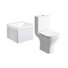 Furniture Pack DIFTP5674 Cosmos 500mm Basin Unit & Rimless Close Coupled WC Pack - Matt White