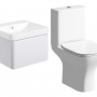Cosmos 500mm Basin Unit & Rimless Close Coupled WC Pack - Matt White