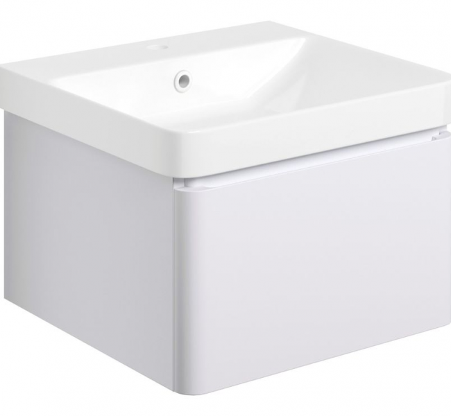 Furniture Pack DIFTP5674 Cosmos 500mm Basin Unit & Rimless Close Coupled WC Pack - Matt White