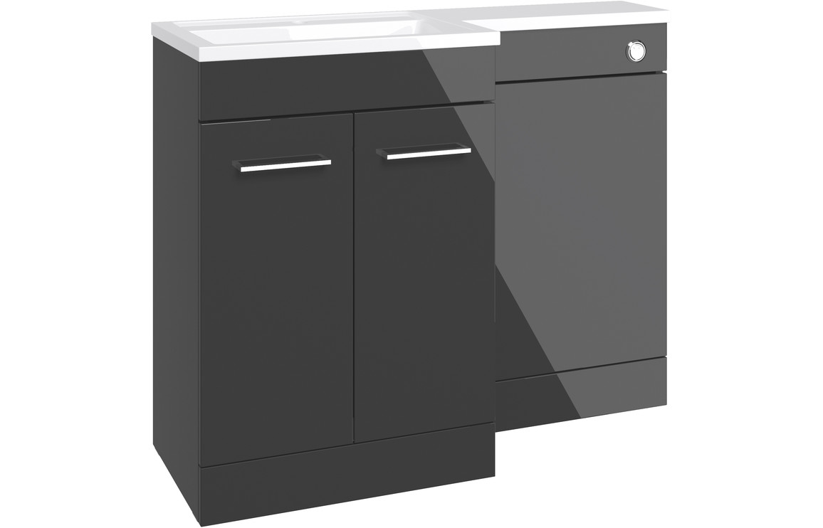 Furniture Pack DIFTP5372 Venosa 1000mm Furniture & BTW WC Pack - Anthracite Gloss (LH)