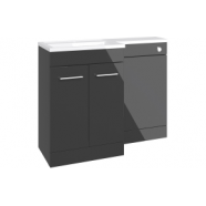 Venosa 1000mm Furniture & BTW WC Pack - Anthracite Gloss (LH)