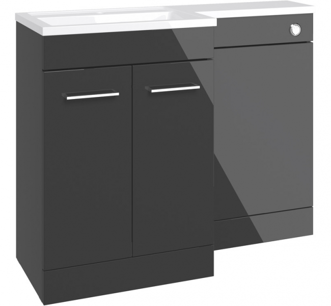 Furniture Pack DIFTP5372 Venosa 1000mm Furniture & BTW WC Pack - Anthracite Gloss (LH)