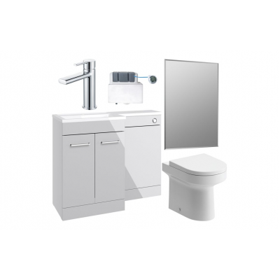 Venosa 1000mm Furniture & BTW WC Pack - Grey Gloss (LH)