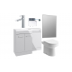 Venosa 1000mm Furniture & BTW WC Pack - Grey Gloss (LH)