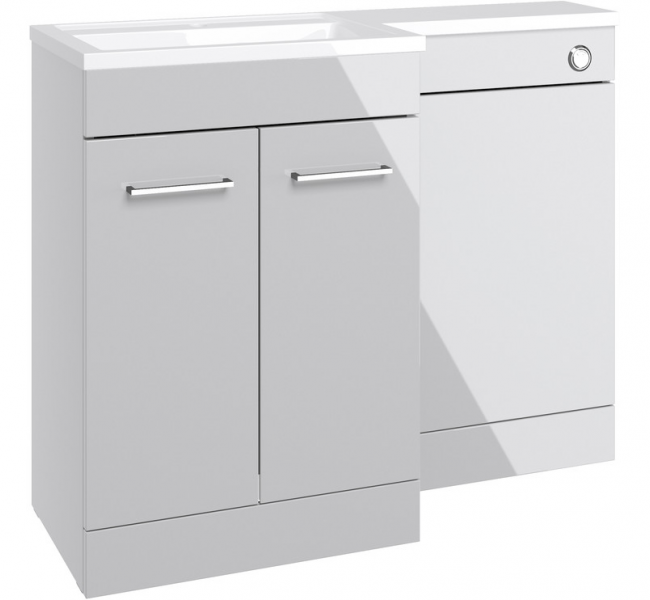 Venosa 1000mm Furniture & BTW WC Pack - Grey Gloss (LH)