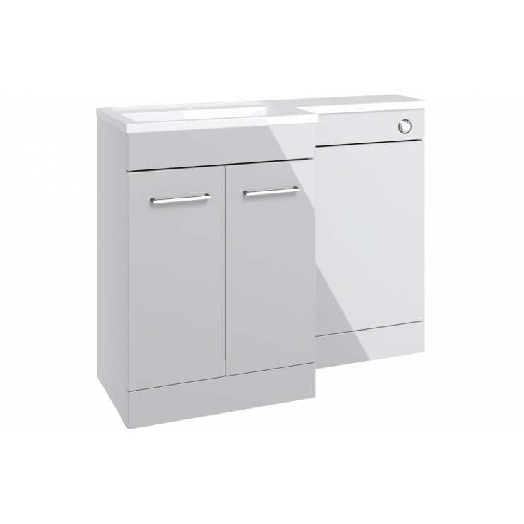 Venosa 1000mm Furniture & BTW WC Pack - Grey Gloss (LH)