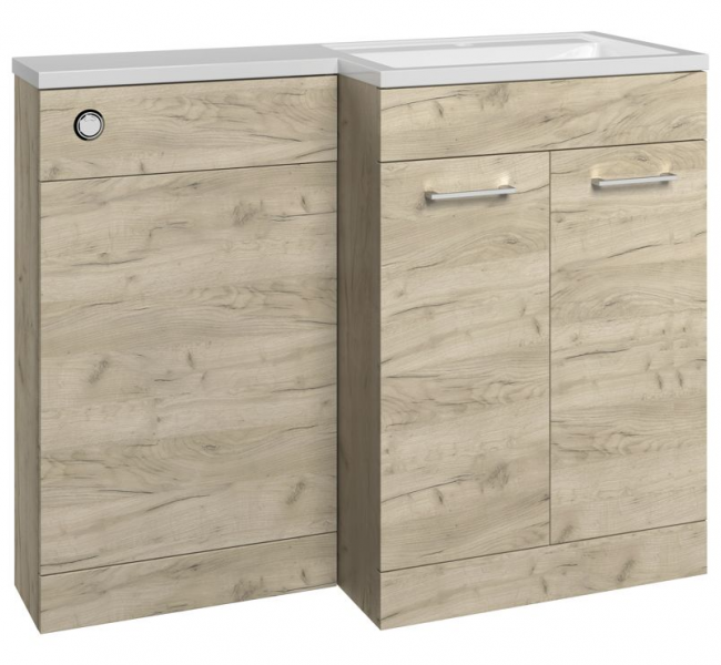 Venosa 1000mm Furniture & BTW WC Pack - Oak (RH)