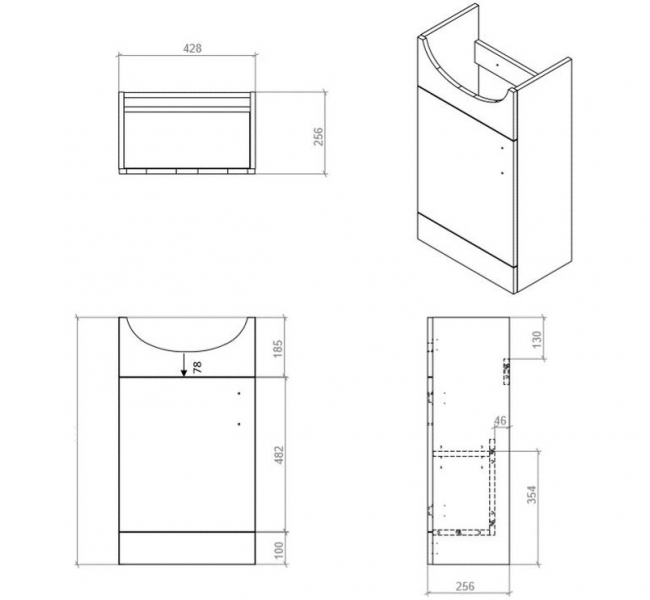 Vista 450mm Vanity & C/C Toilet Pack