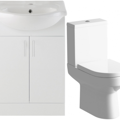 Vista 550mm Vanity & C/C Toilet Pack