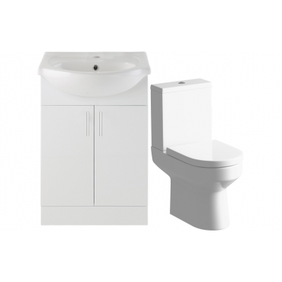 Vista 550mm Vanity & C/C Toilet Pack