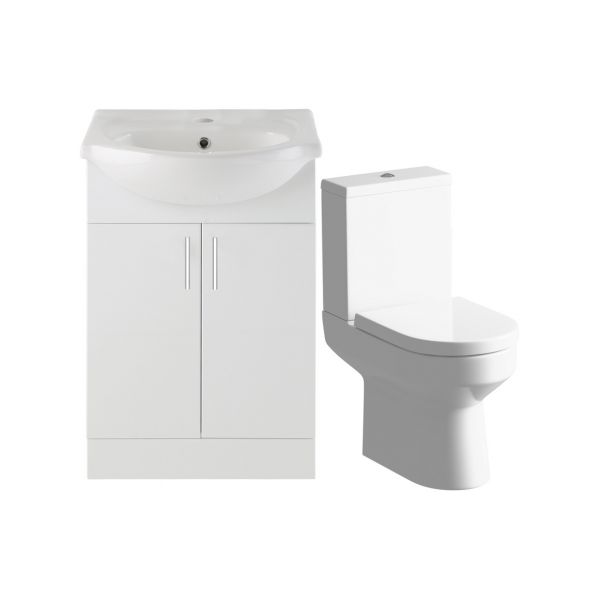Vista 550mm Vanity & C/C Toilet Pack