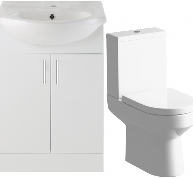 Vista 550mm Vanity & C/C Toilet Pack