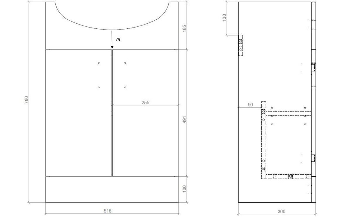 Vista 550mm Vanity & C/C Toilet Pack