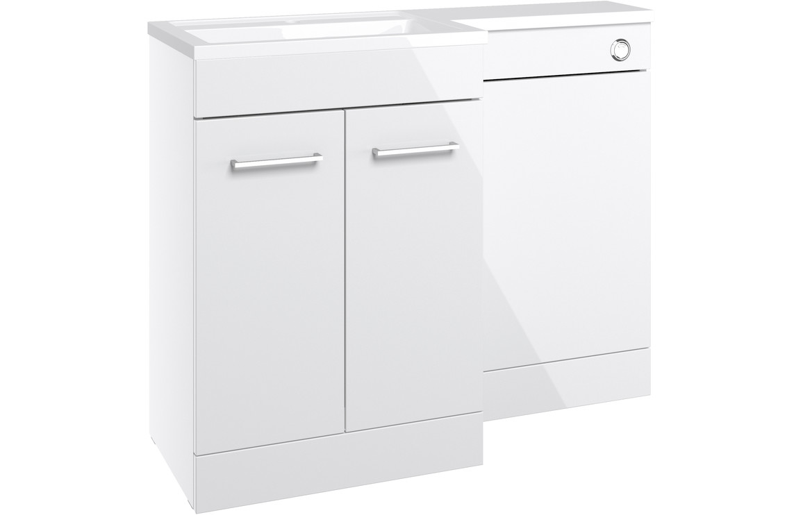 Venosa 1000mm Furniture & BTW WC Pack - White Gloss (LH)