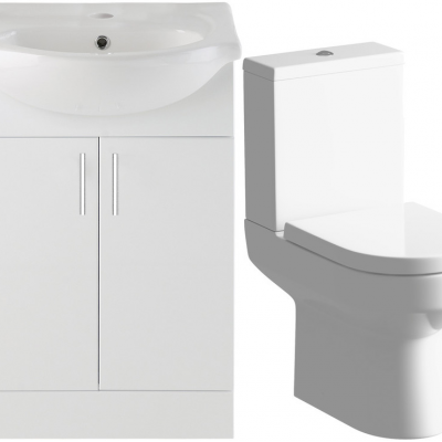 Vista 650mm Vanity & C/C Toilet Pack