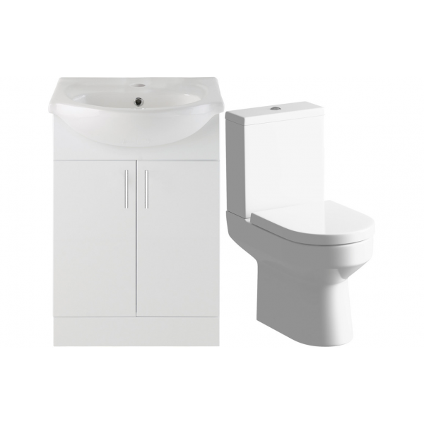 Vista 650mm Vanity & C/C Toilet Pack