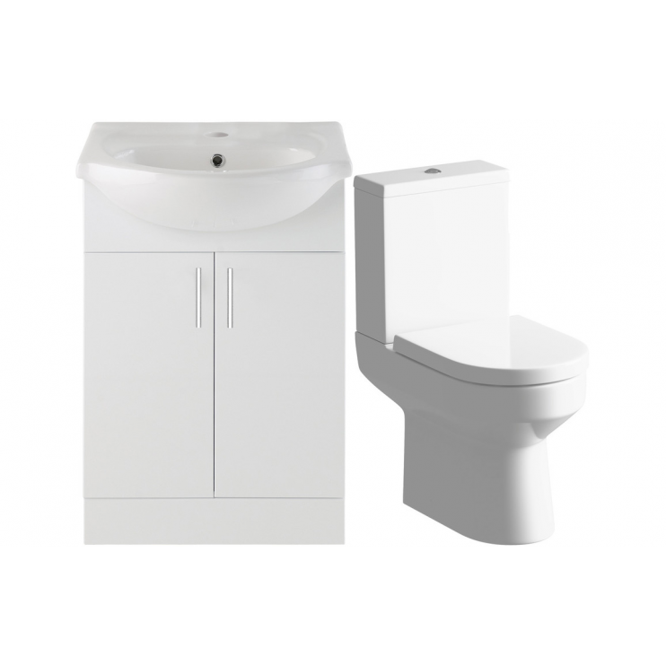 Furniture Packs DIFTP2562 Vista 650mm Vanity & C/C Toilet Pack