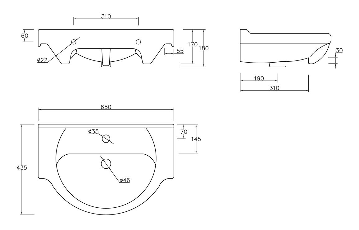 Vista 650mm Vanity & C/C Toilet Pack