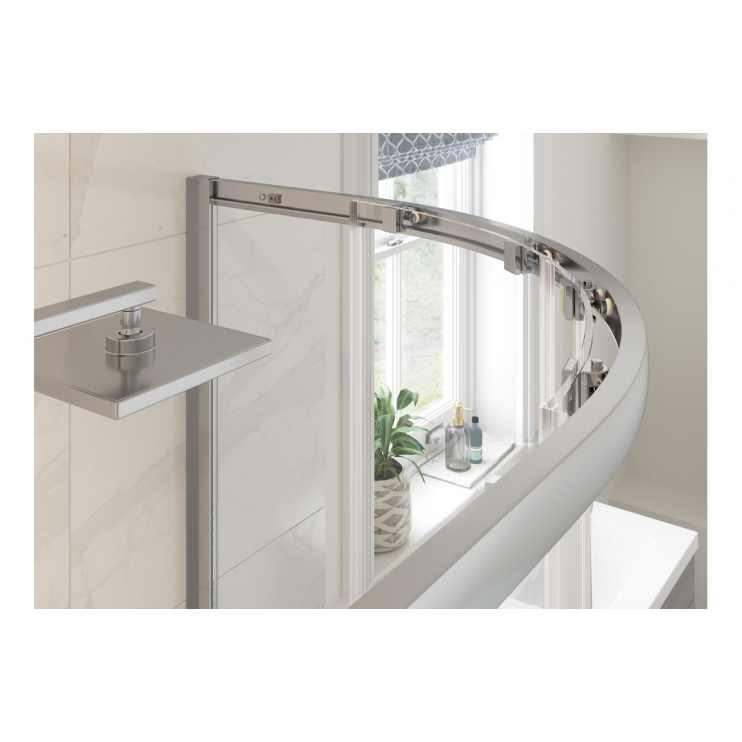 Classix 1200x800mm 2 Door Offset Quadrant - Chrome
