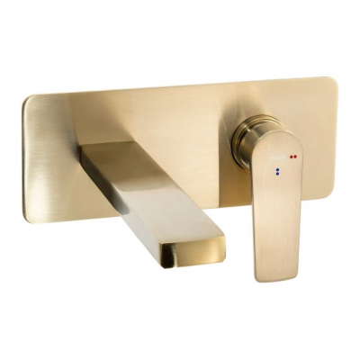 Bathroom Basin/Bath Wall Mixers Brushed Brass