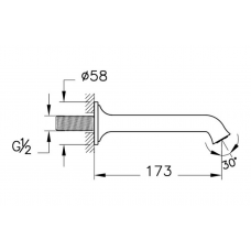 VitrA Origin Classic Wall Mounted Bath Spout - Chrome VitrA Origin Classic Wall Mounted Bath Spout - Chrome