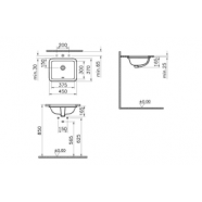 VitrA S20 450x370mm 0TH Undercounter Basin - White