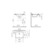 VitrA S20 530x415mm 0TH Undercounter Basin - White