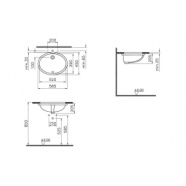 VitrA S20 580x450mm 0TH Undercounter Basin - White