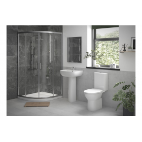 Full Shower Room Suite w/900mm 2 Door Easy-Fit Quadrant & Tray