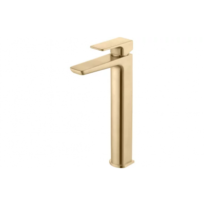 Tall Basin Bathroom Mixers Brushed Brass