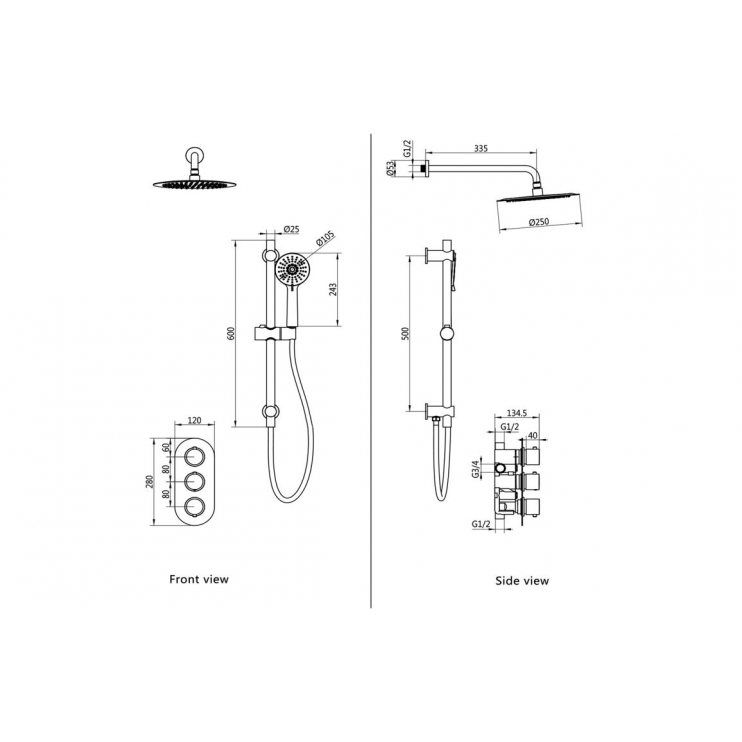 Aurora Round Shower Valve & Kit Pack 3 - Chrome