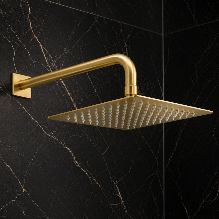 Abode Uno 200x200mm Shower Head - Brushed Brass