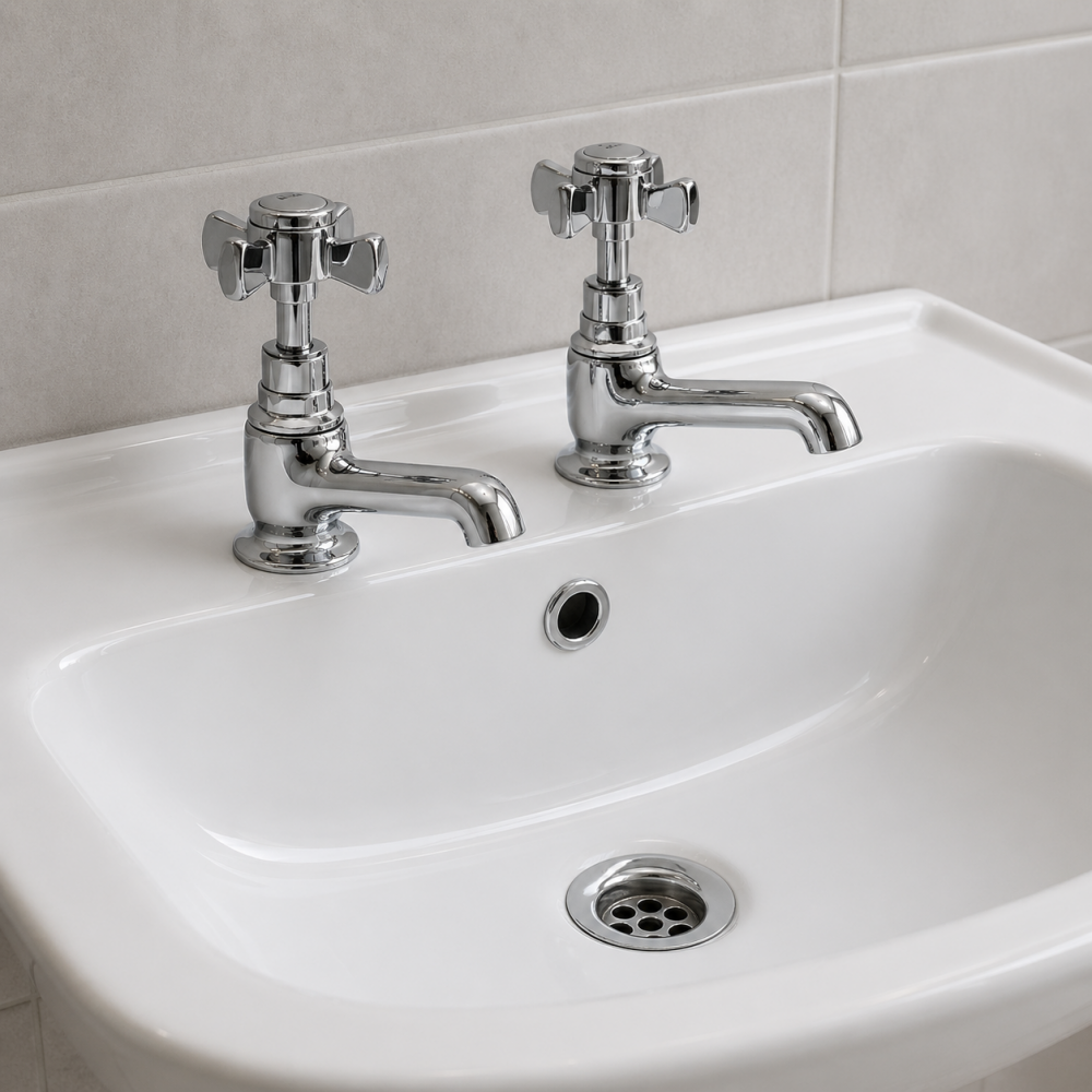 Traditional Bathroom Taps in Chrome DITS2042 Bordon Basin Taps - Chrome