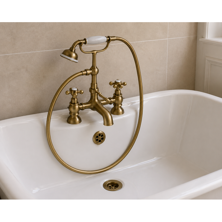 Tadlow Bath/Shower Mixer & Shower Kit - Brushed Brass Tadlow Bath/Shower Mixer & Shower Kit - Brushed Brass