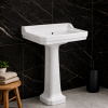Traditional Basin & Washstands DIPBP1148 Sherbourne 600x500mm 1TH Basin & Full Pedestal