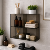 Storage Glass Boxing Pier B008530 Origins Living Pier Glass 4 Box Shelf Square - Black B008530