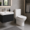 Cosmos 500mm Basin Unit & Rimless Close Coupled WC Pack - Matt Black