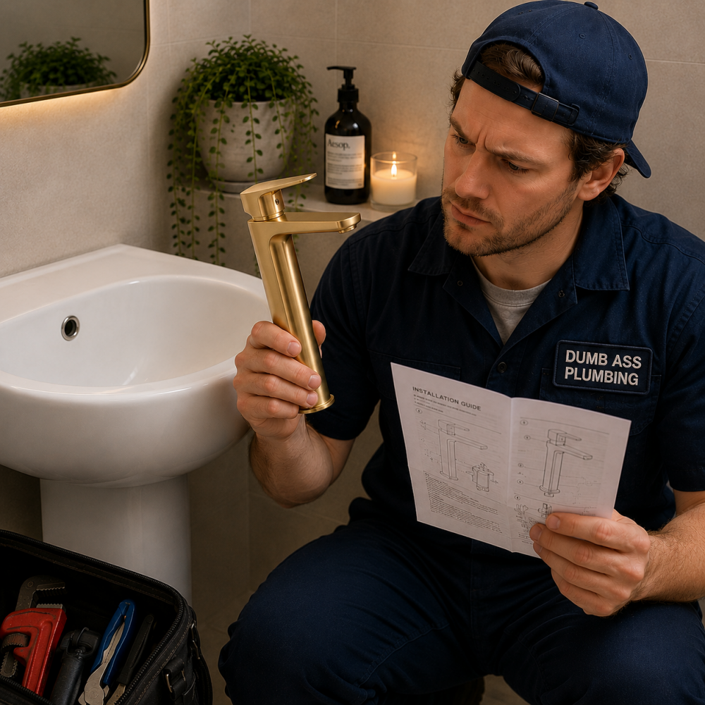Tall Basin Bathroom Mixers Brushed Brass DITS1332 Berio Tall Basin Mixer - Brushed Brass Bathroom Taps